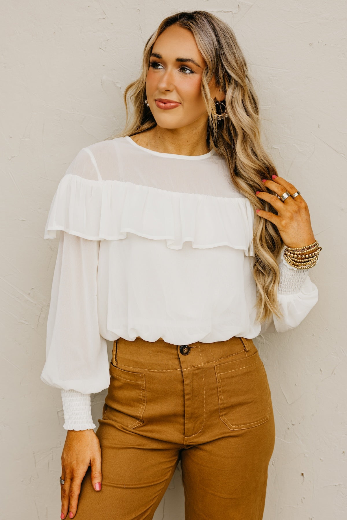 The Aurelia Chiffon Ruffle Blouse