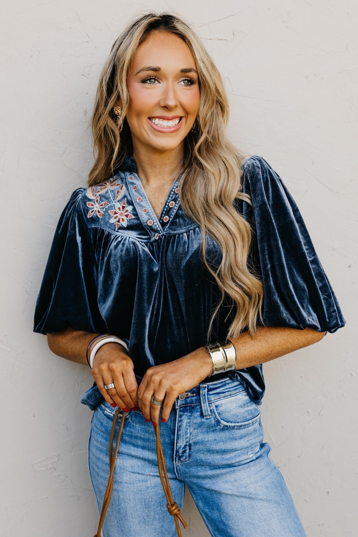 The Reno Felt Embroidered Top