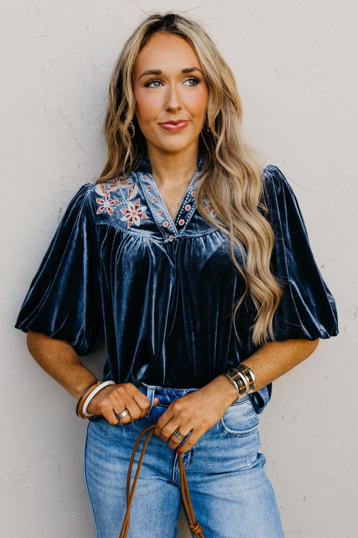 The Reno Felt Embroidered Top