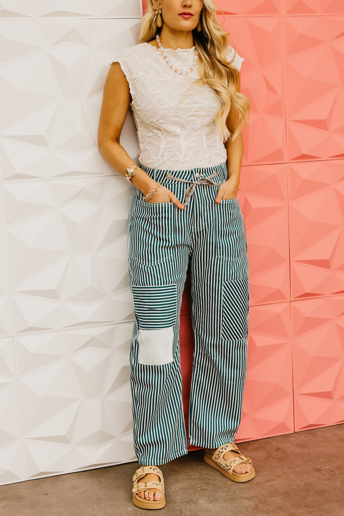 The Melissa Striped Drawstring Denim