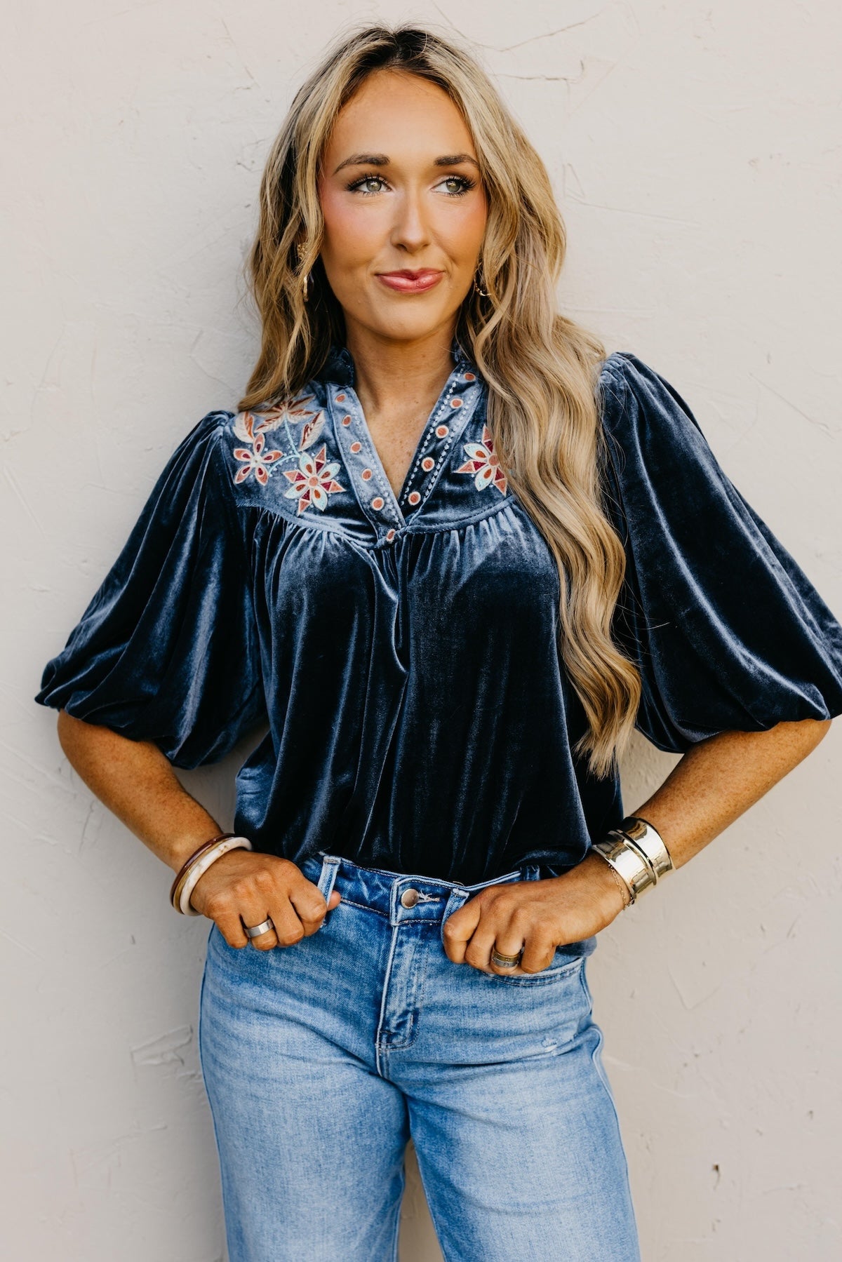 The Reno Felt Embroidered Top