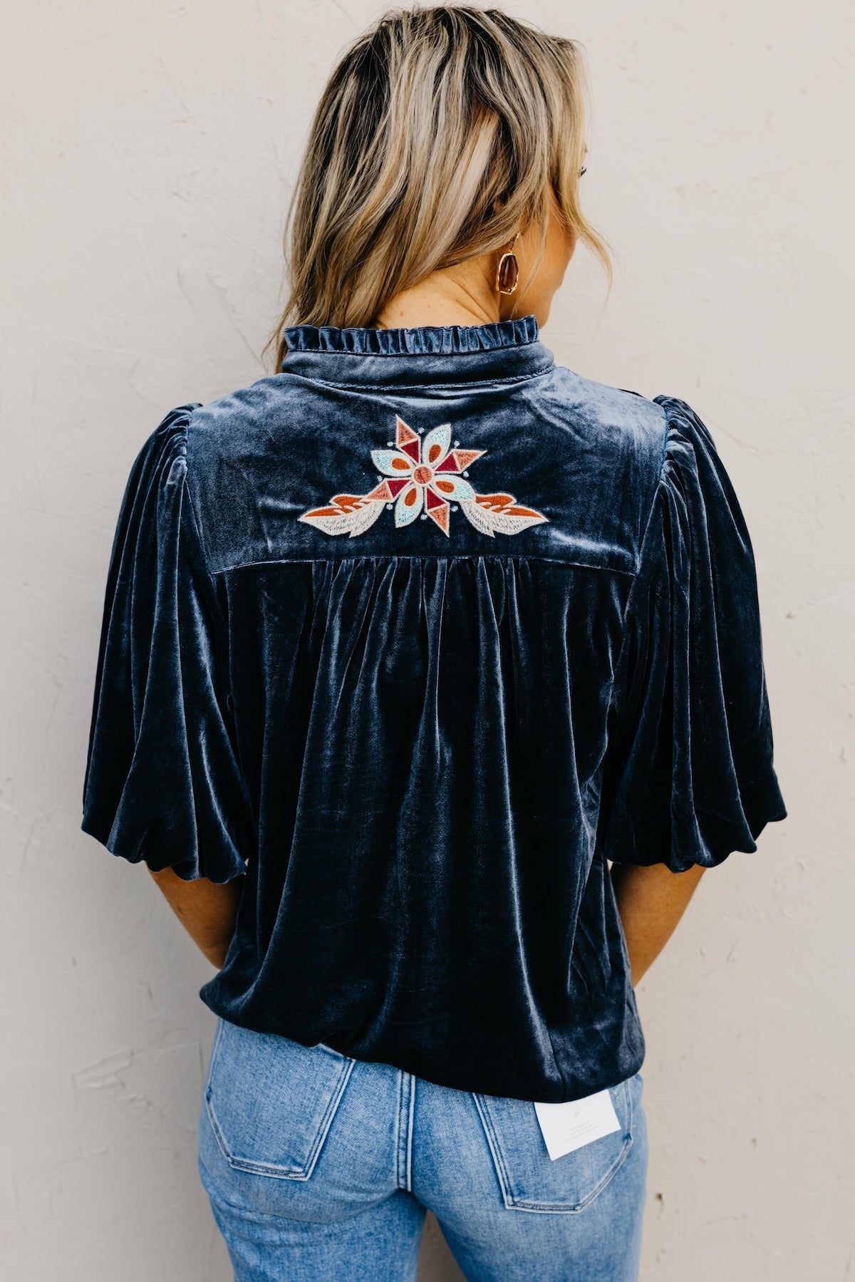 The Reno Felt Embroidered Top