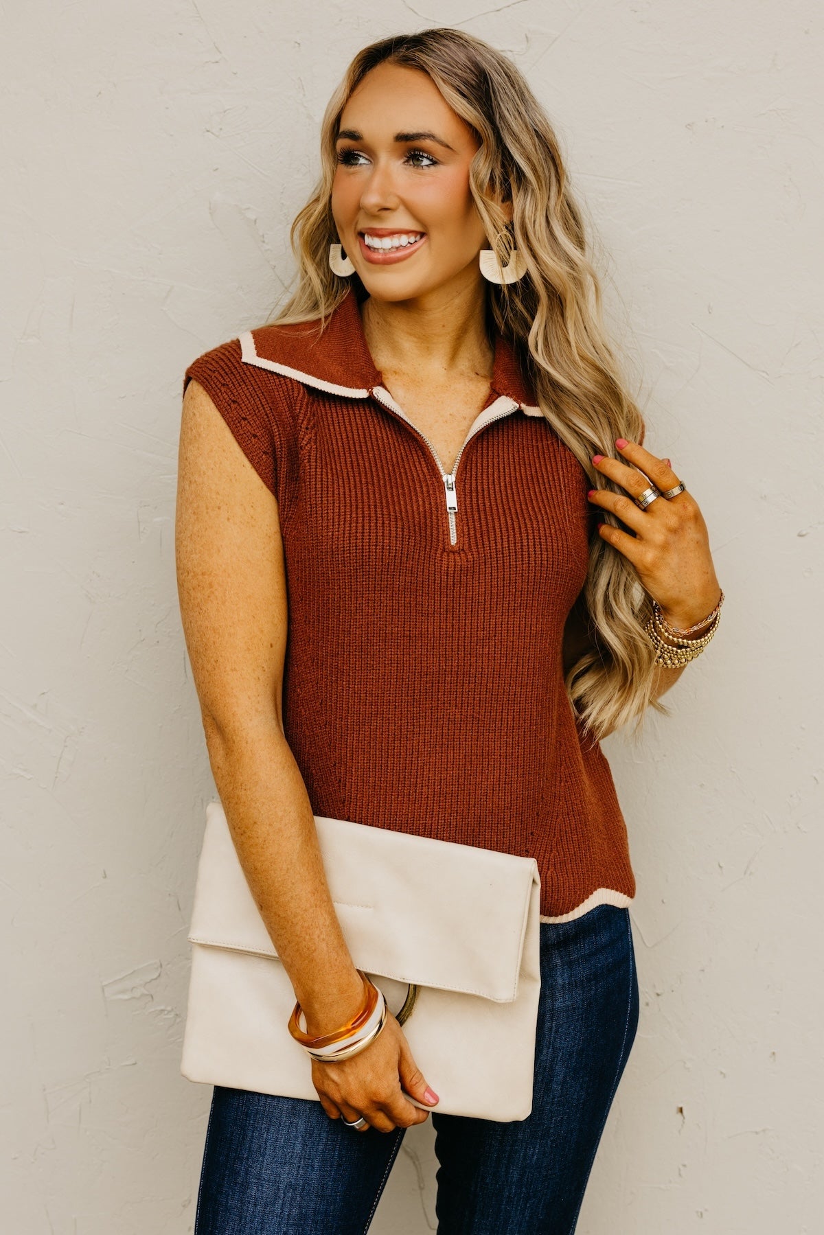 The Harley Quarter Zip Sweater Top