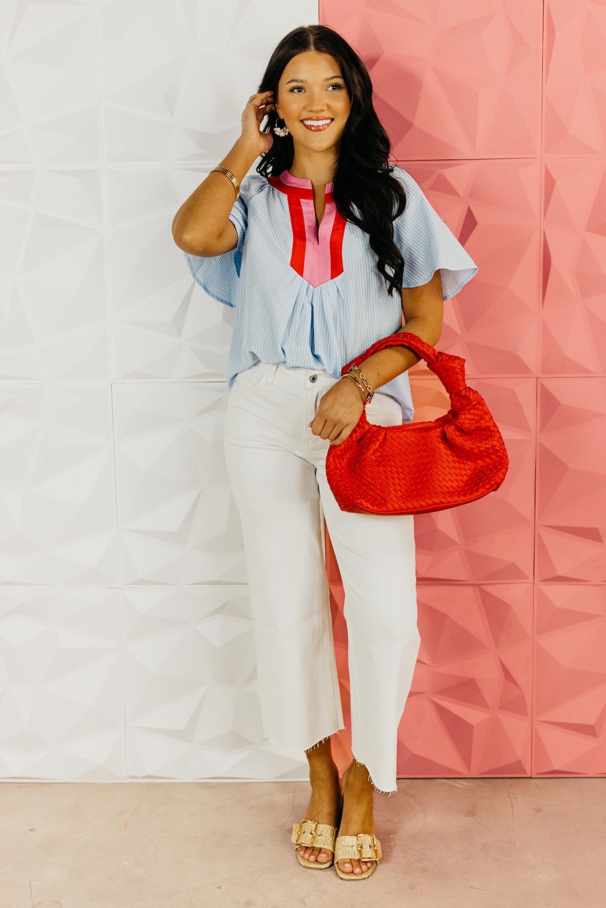 The Mila Striped Contrast Top