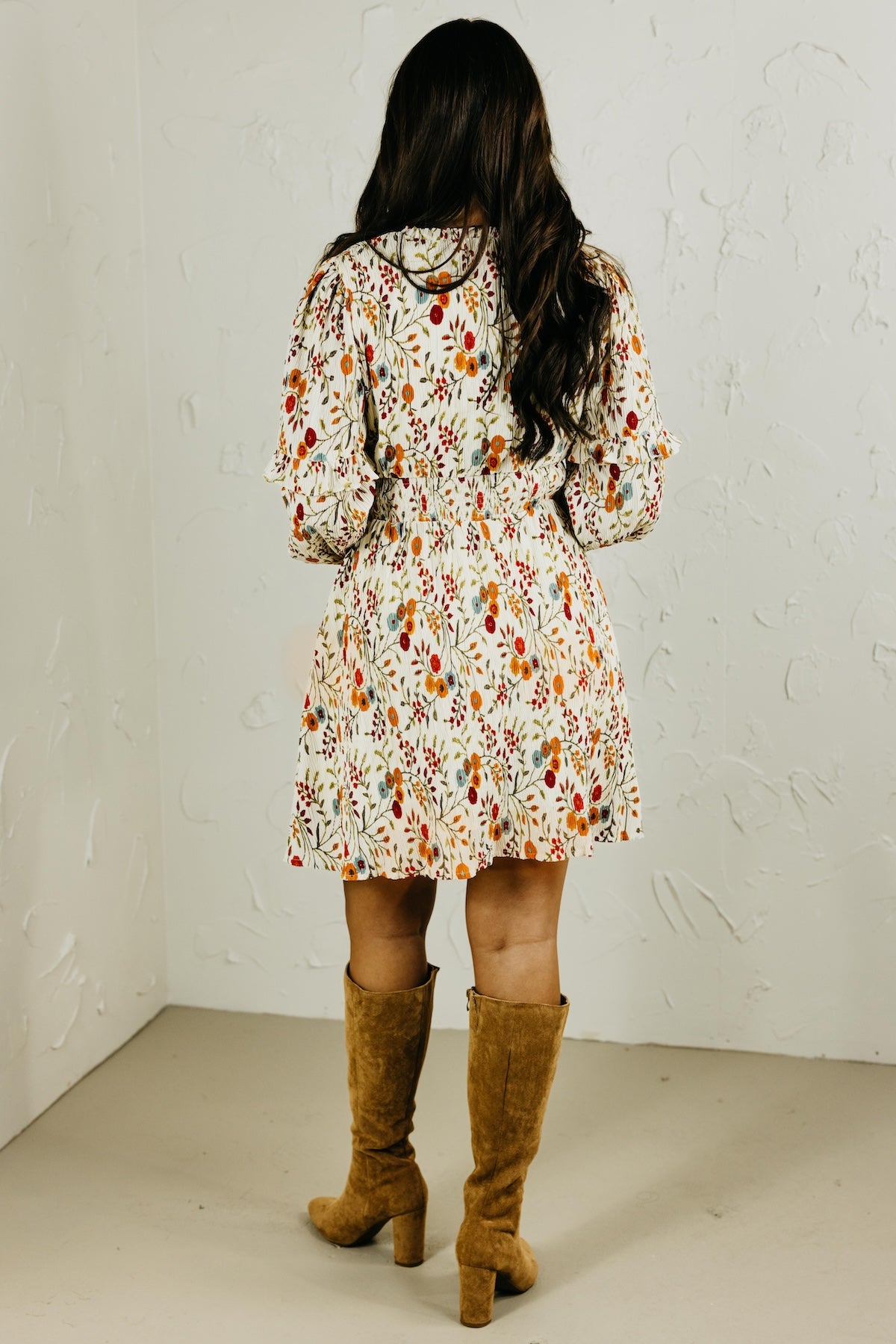 The Aria Floral Crinkle Mini Dress