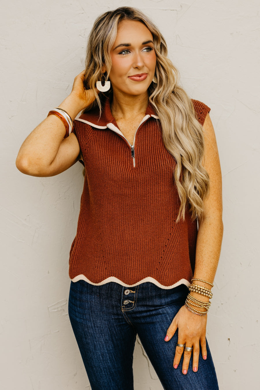 The Harley Quarter Zip Sweater Top