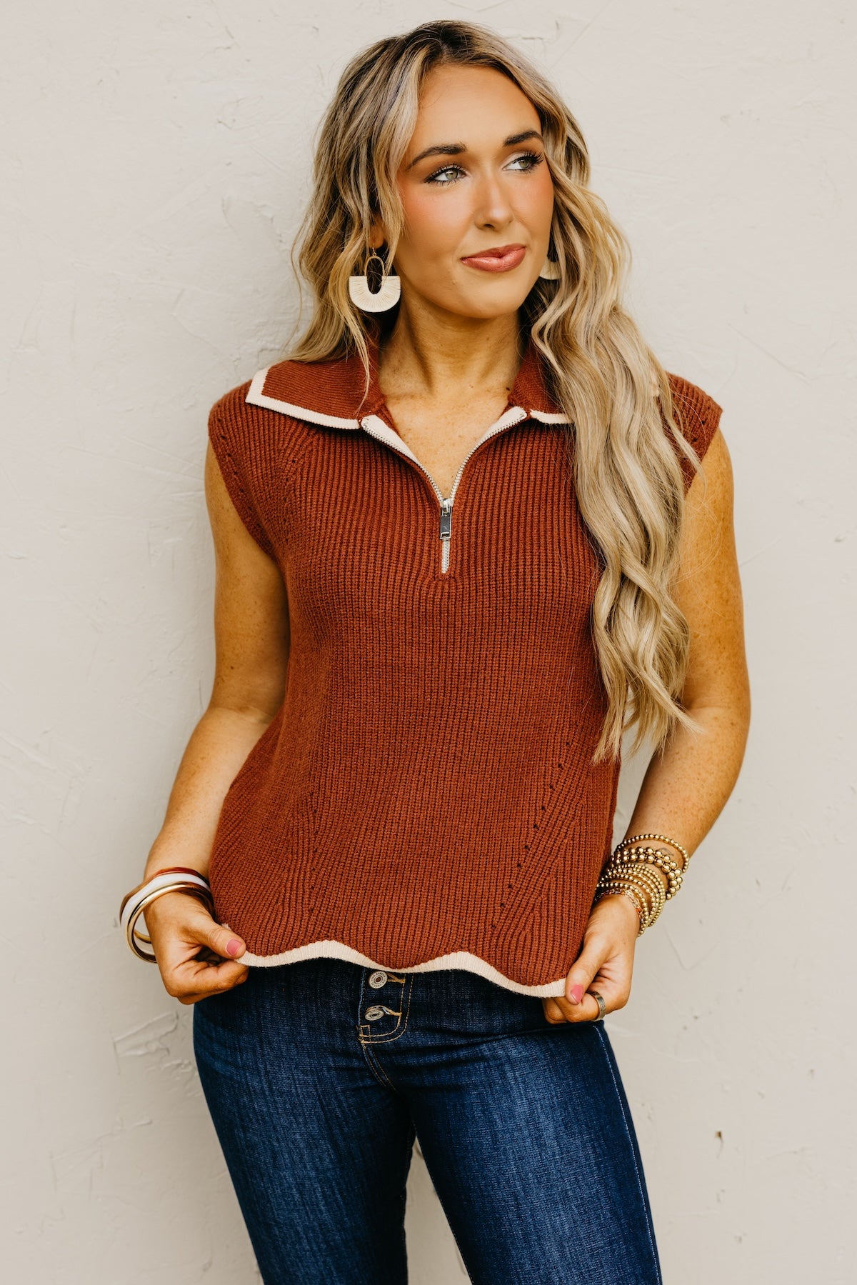 The Harley Quarter Zip Sweater Top