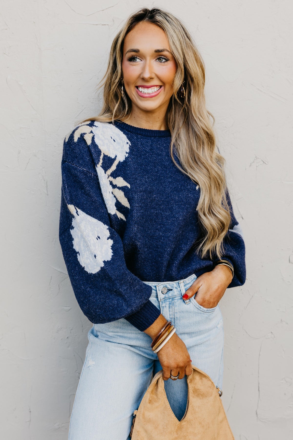 The Gerald Floral Balloon Sleeve Sweater