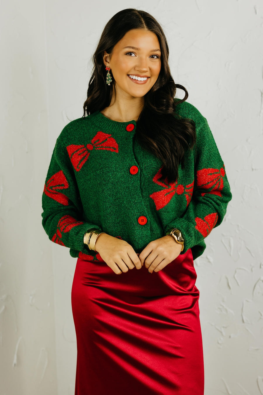 The Evelyn Bow Button Up Sweater