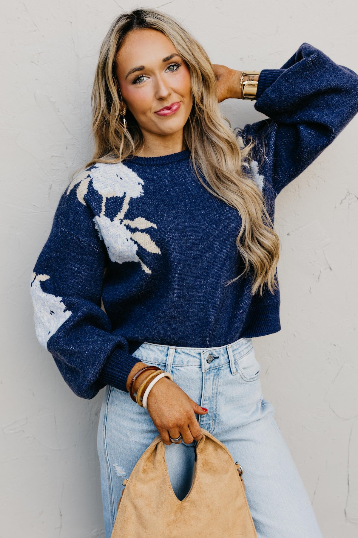 The Gerald Floral Balloon Sleeve Sweater