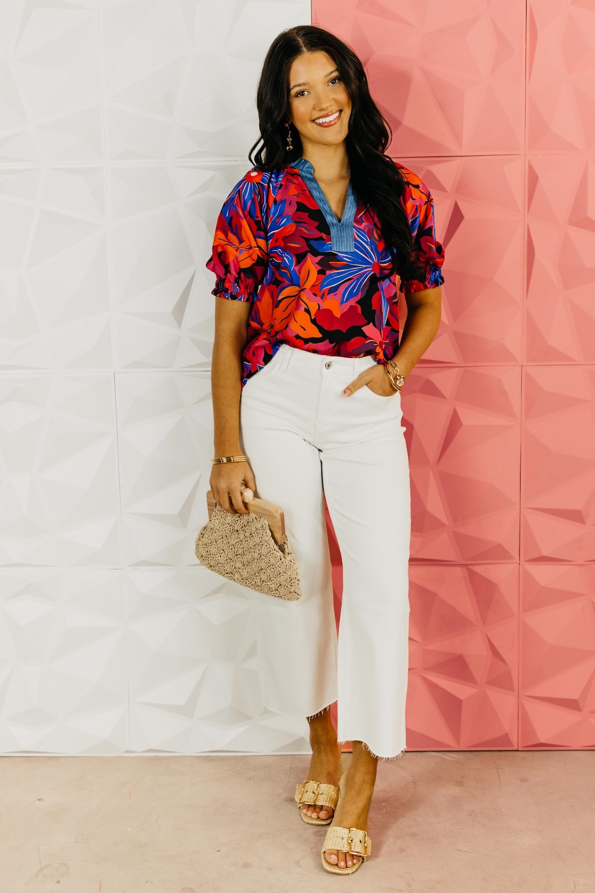 The Luke Floral V-Neck Top