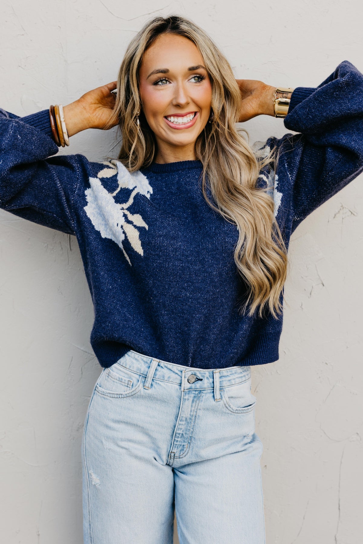 The Gerald Floral Balloon Sleeve Sweater