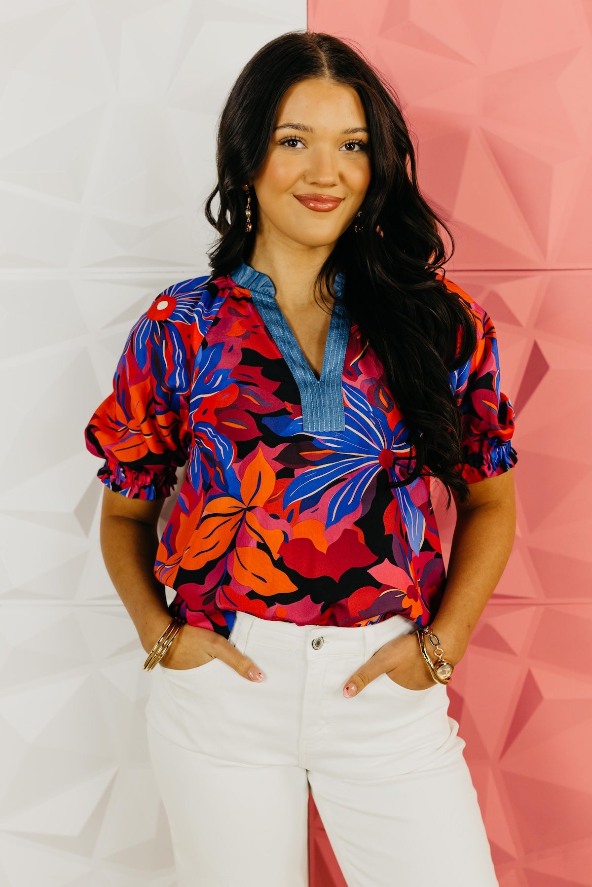 The Luke Floral V-Neck Top