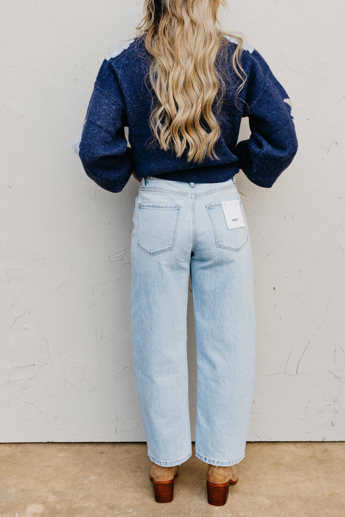 Vervet Denim | Super High Rise Crop Barrel Leg Denim