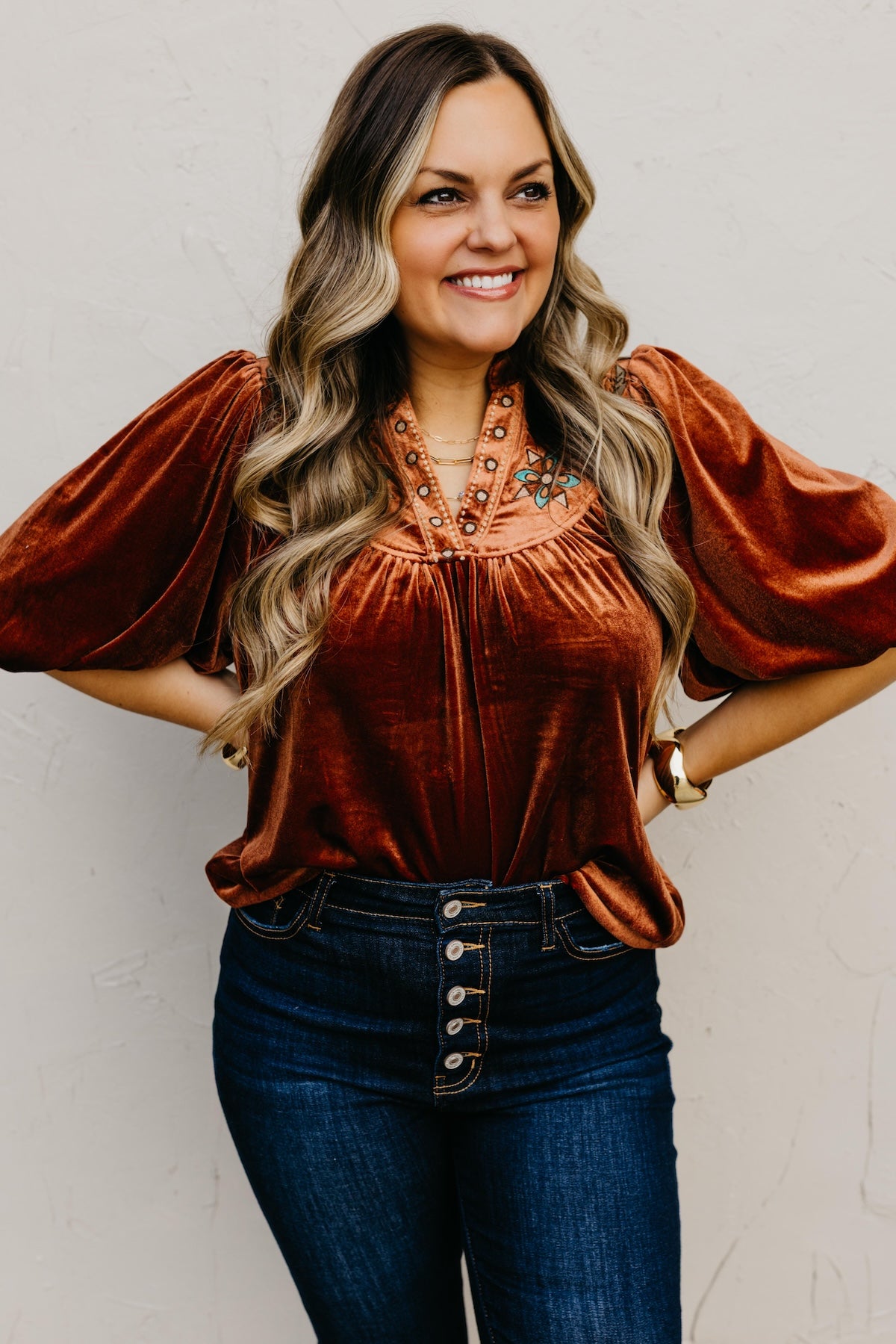 The Reno Felt Embroidered Top