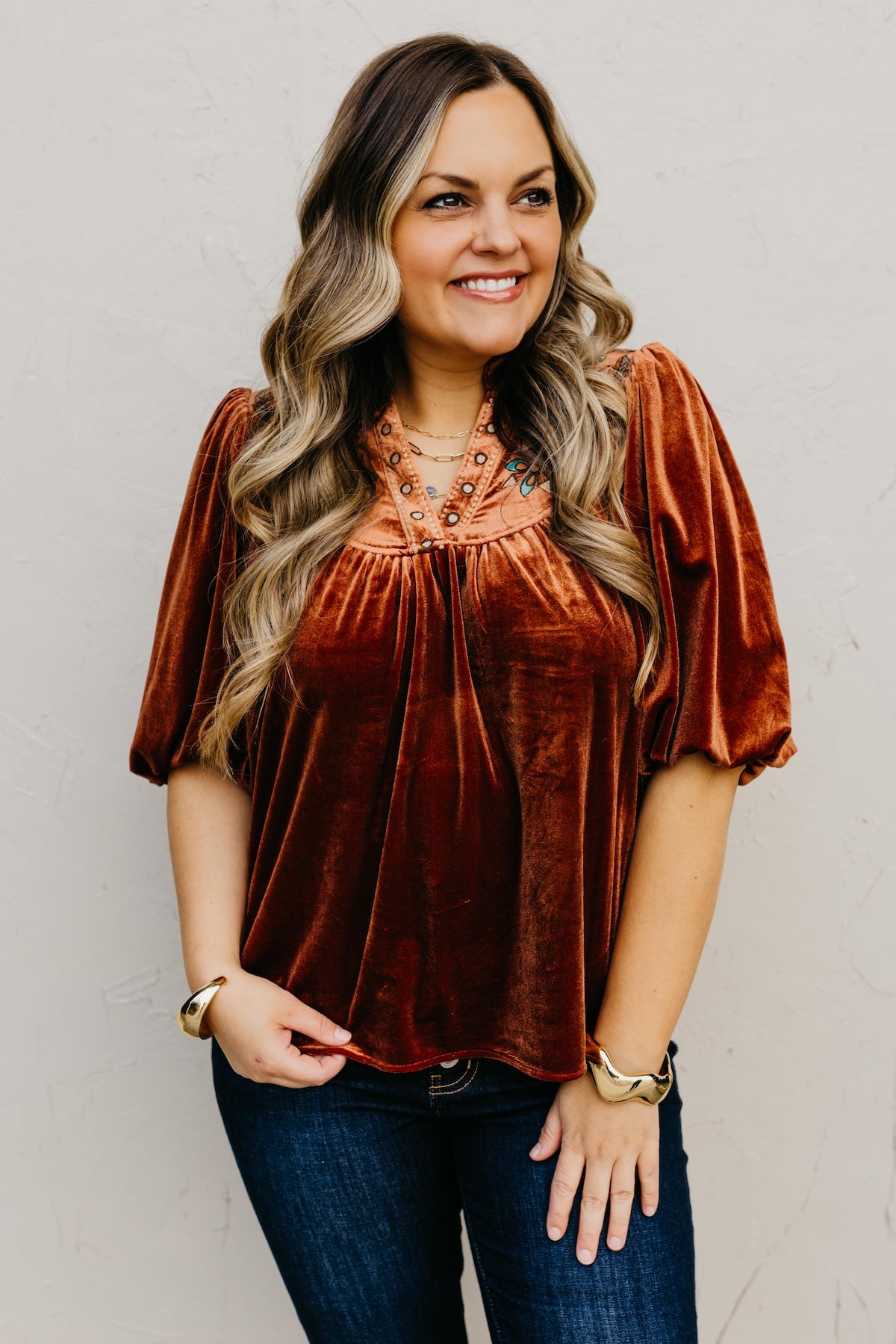 The Reno Felt Embroidered Top