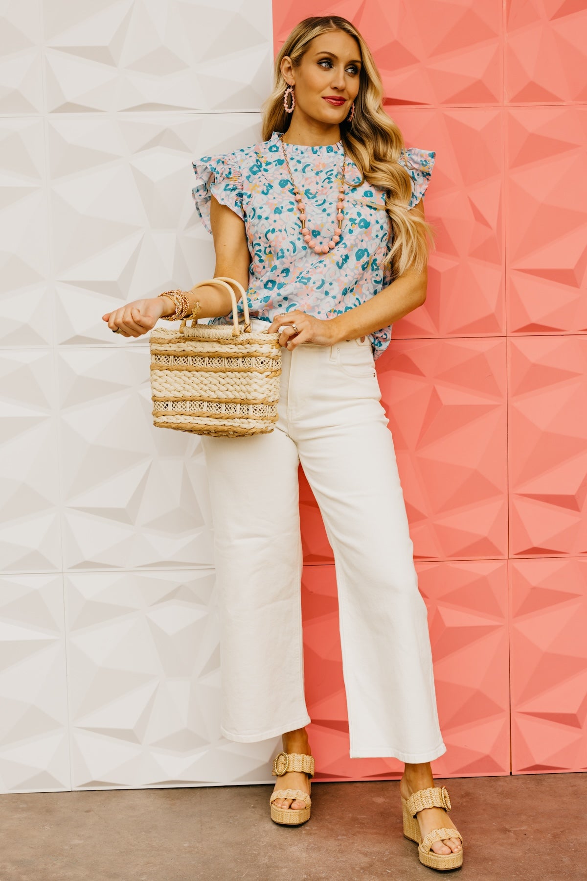 The Izabella Floral Flutter Sleeve Blouse