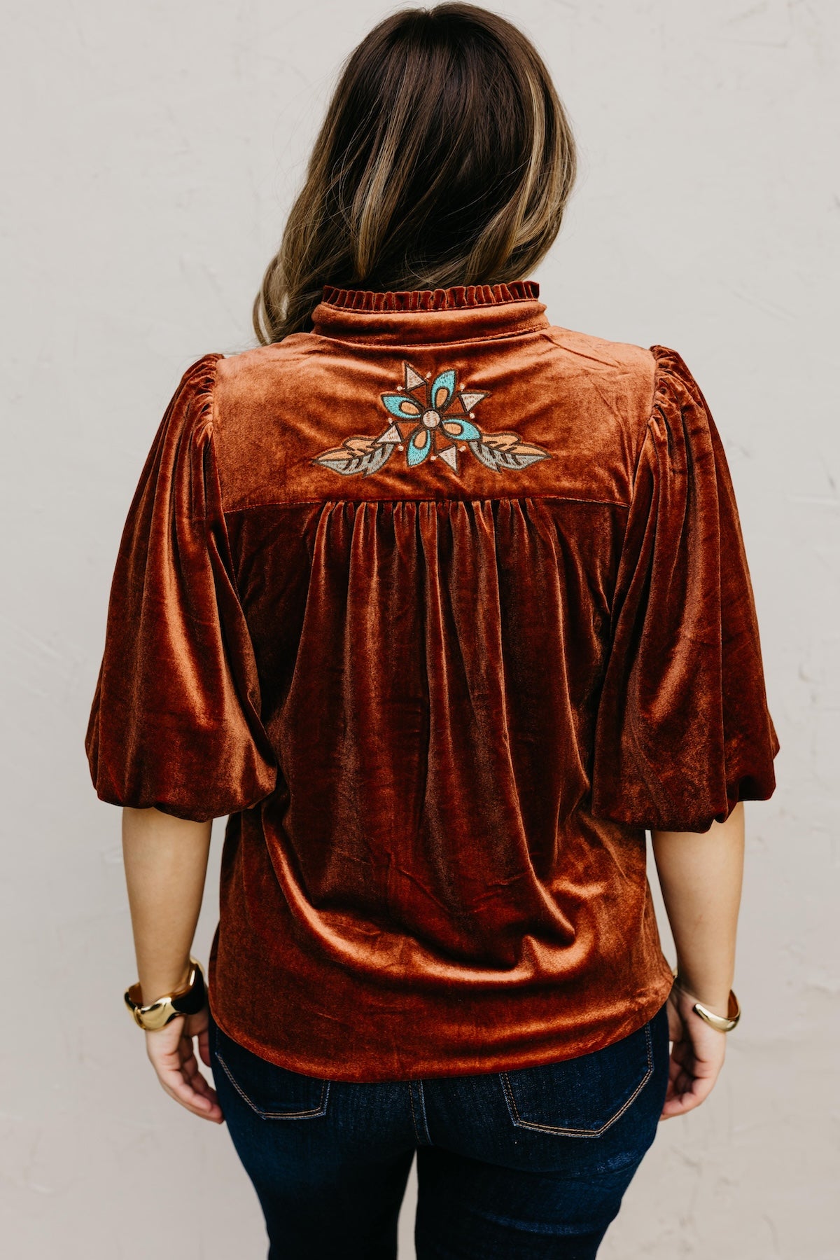 The Reno Felt Embroidered Top