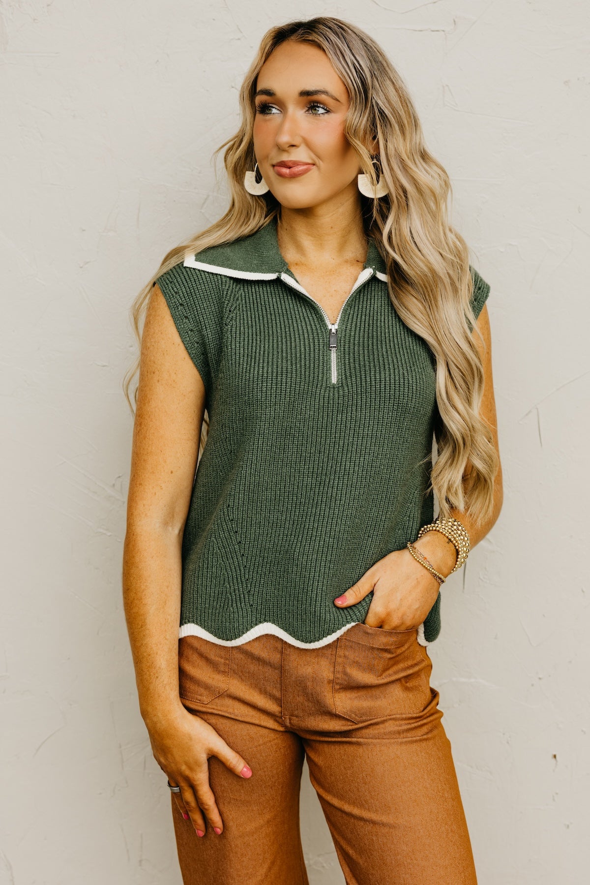 The Harley Quarter Zip Sweater Top