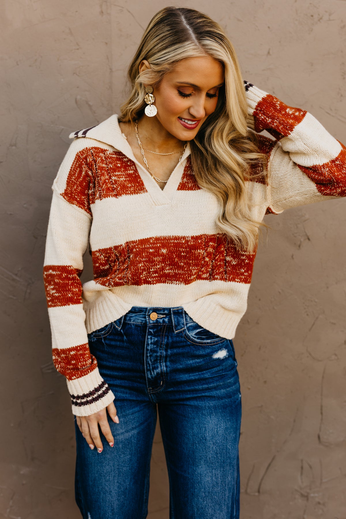 The Luis Striped Collared Sweater