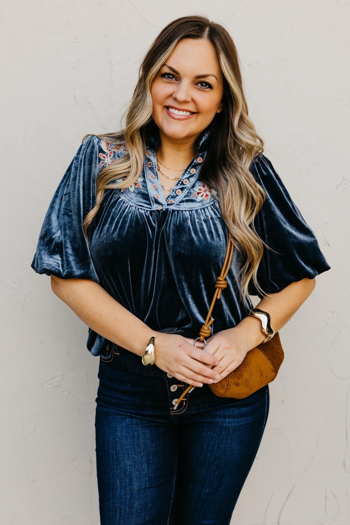 The Reno Felt Embroidered Top