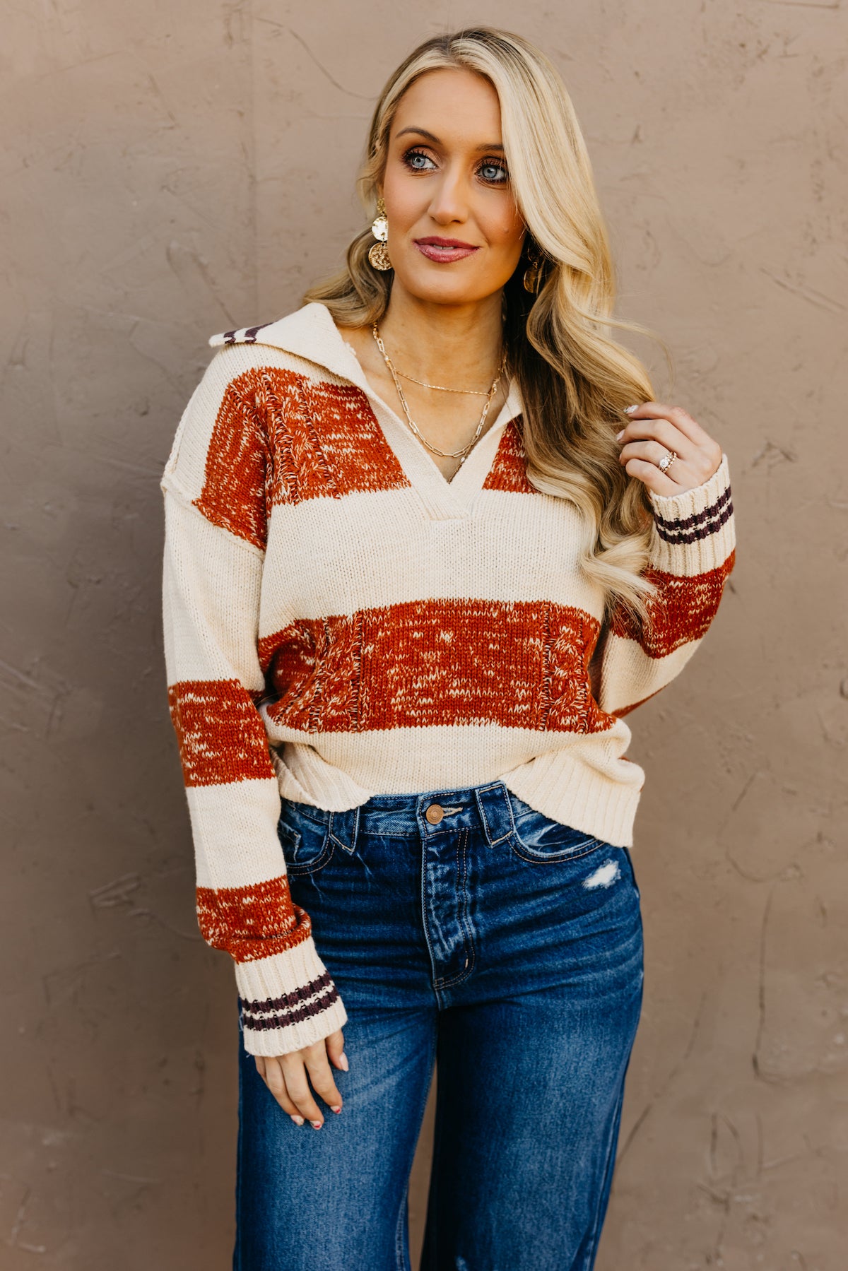 The Luis Striped Collared Sweater