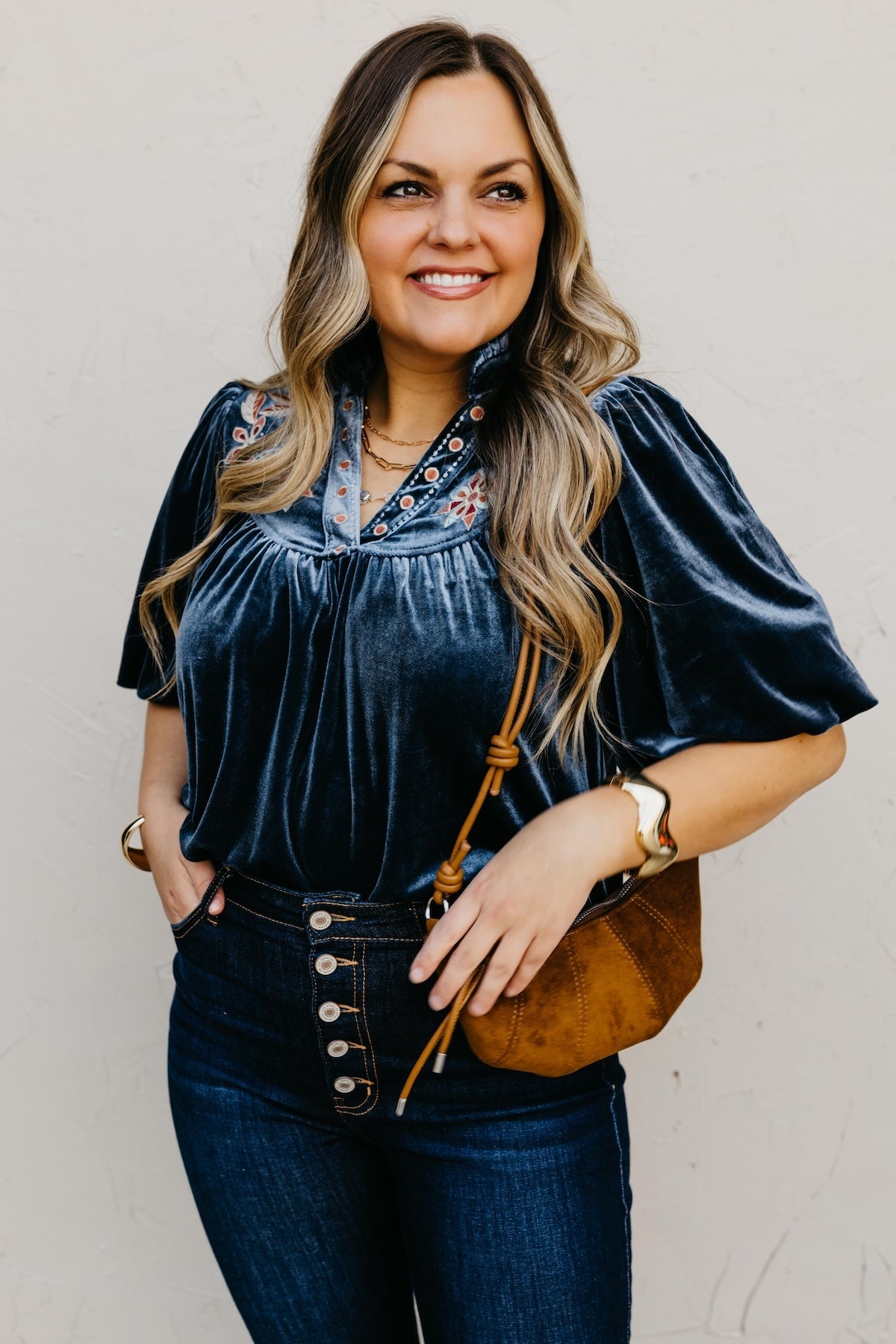 The Reno Felt Embroidered Top