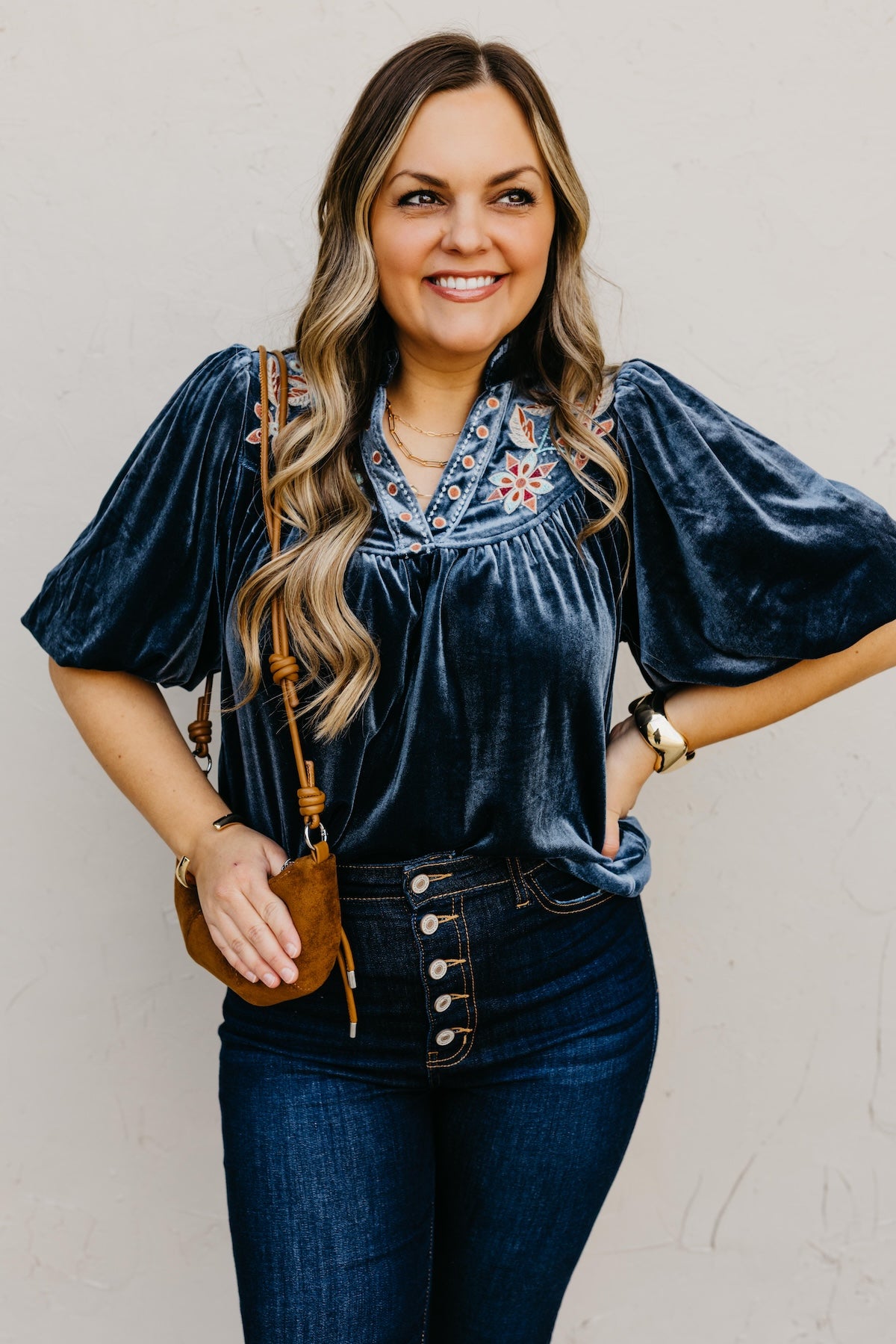 The Reno Felt Embroidered Top