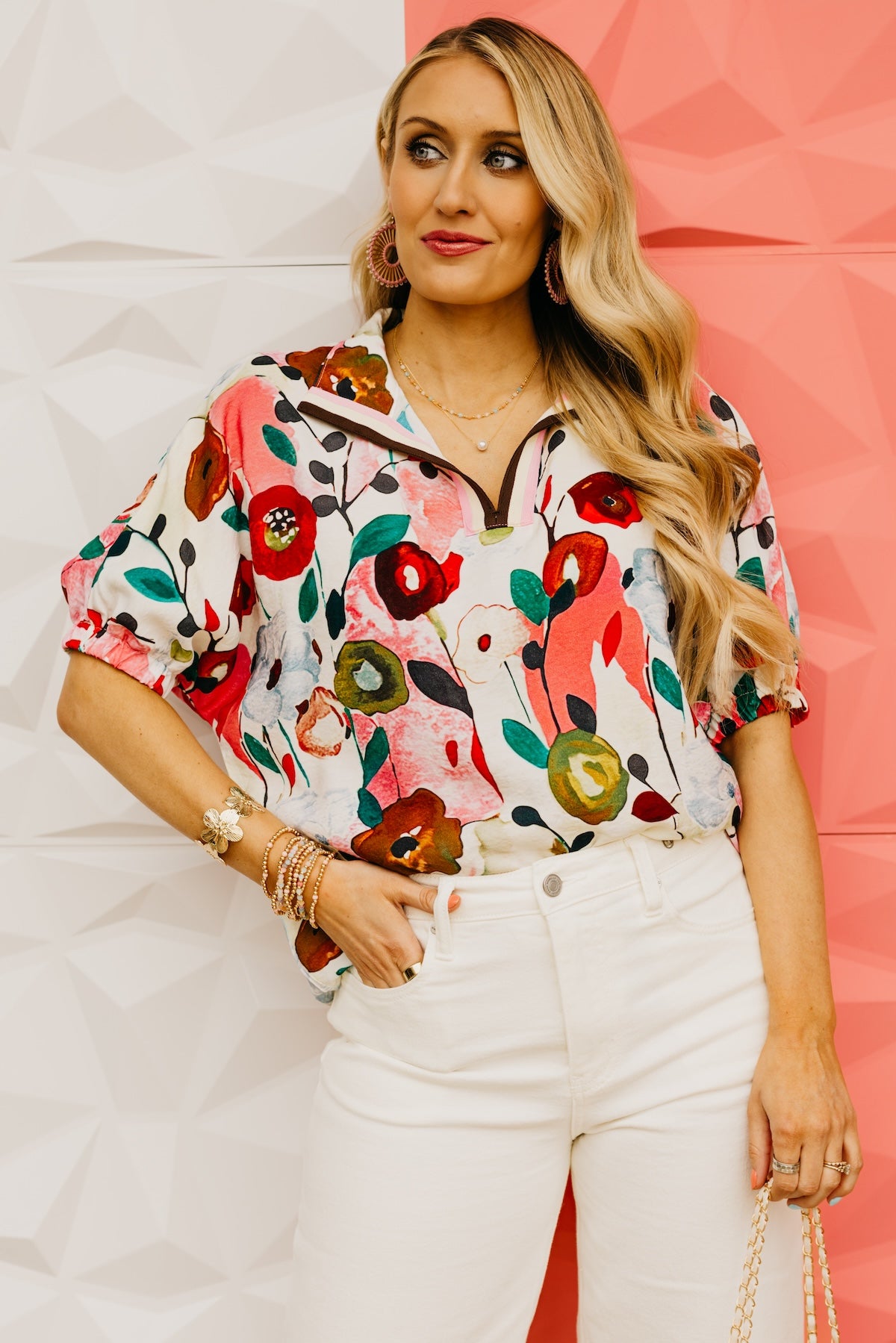 The Irene Woven Floral Woven Blouse