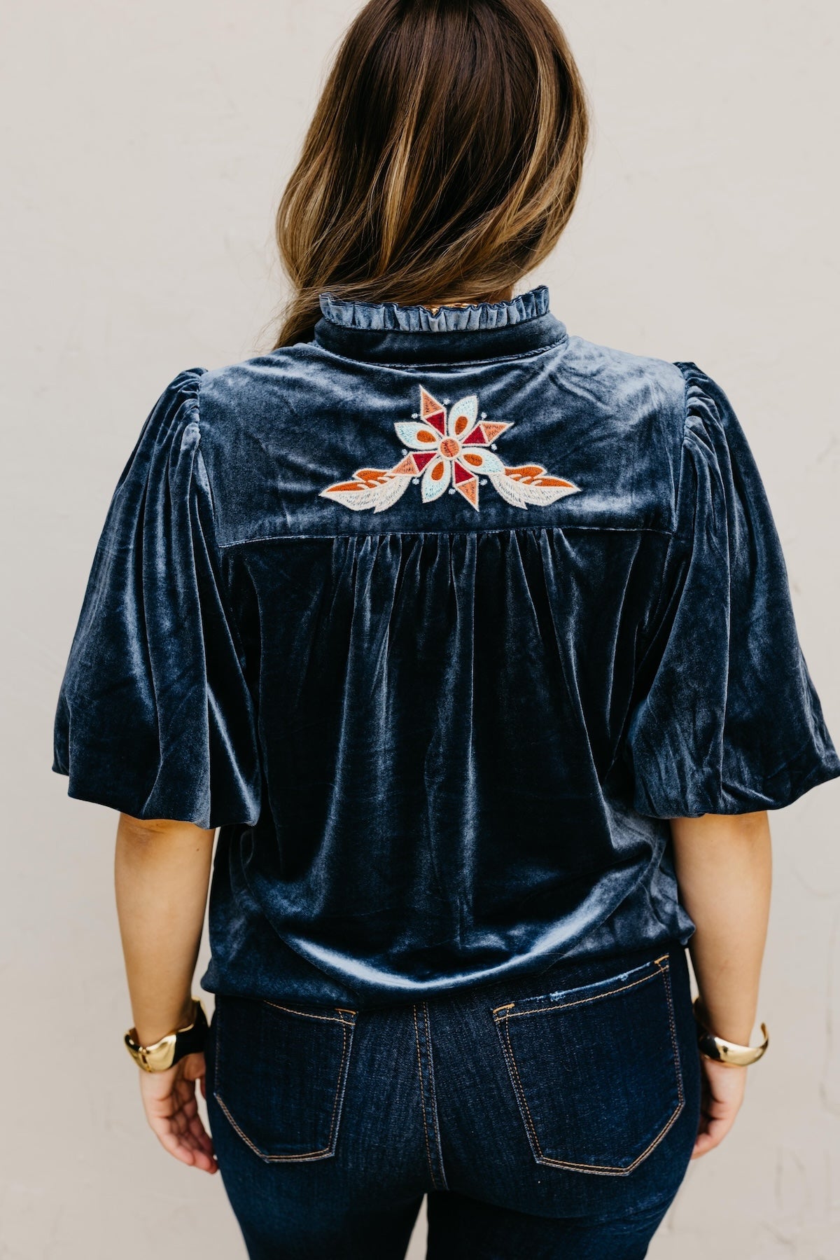 The Reno Felt Embroidered Top
