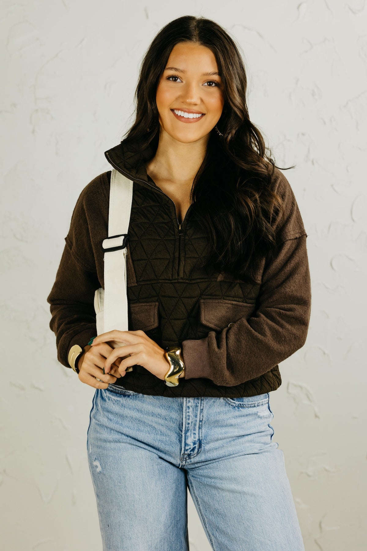 The Scarlett Quilted Half Zip Pullover