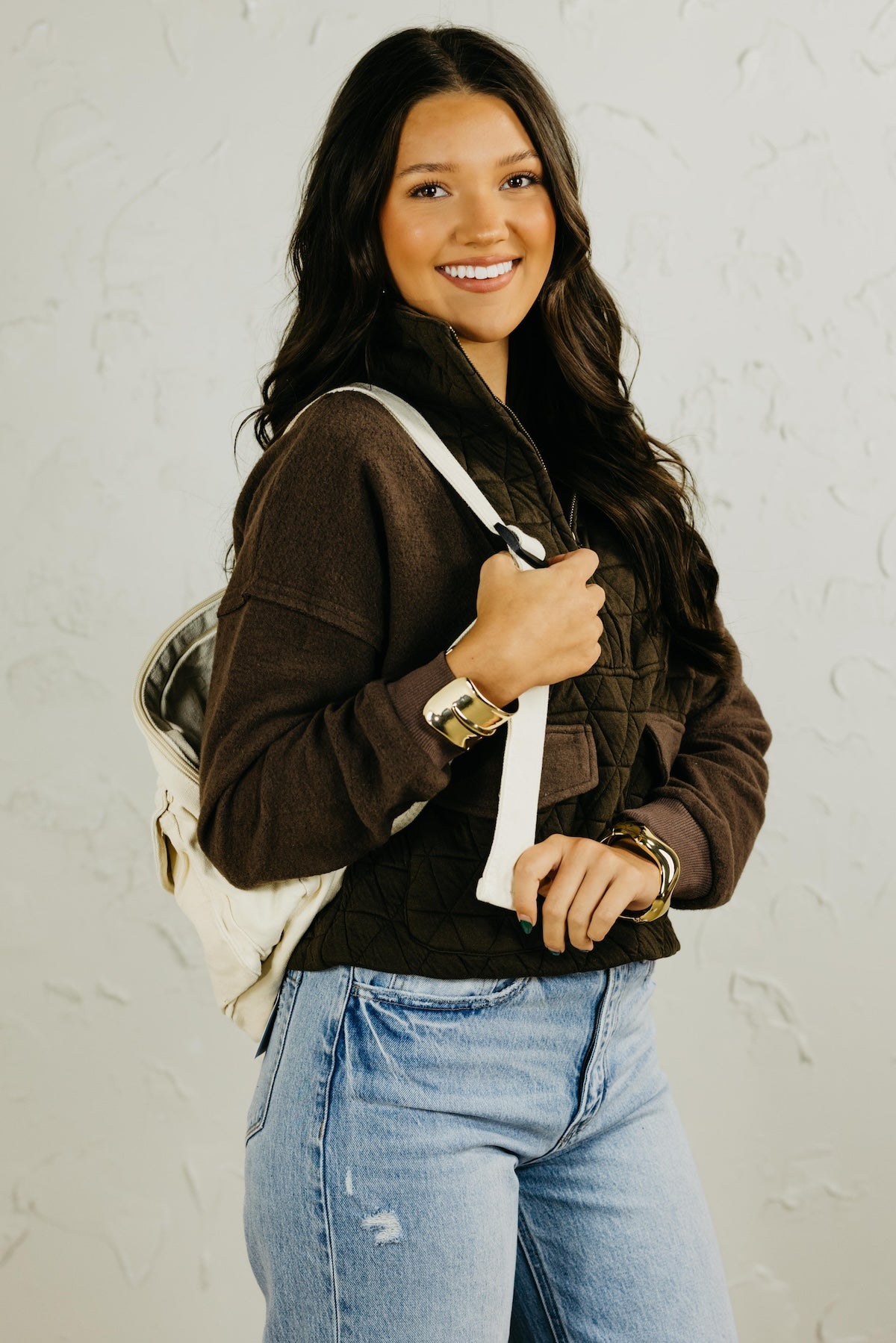 The Scarlett Quilted Half Zip Pullover