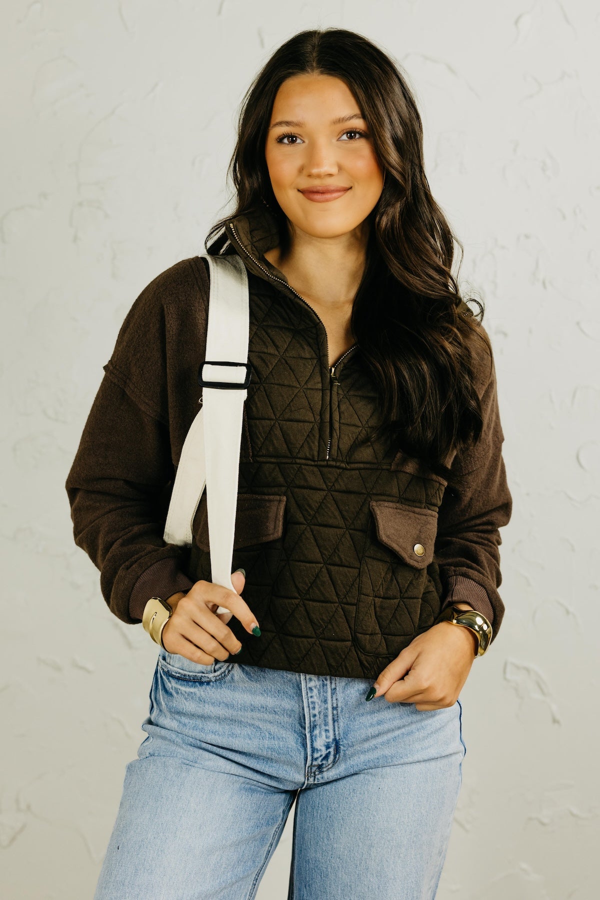 The Scarlett Quilted Half Zip Pullover