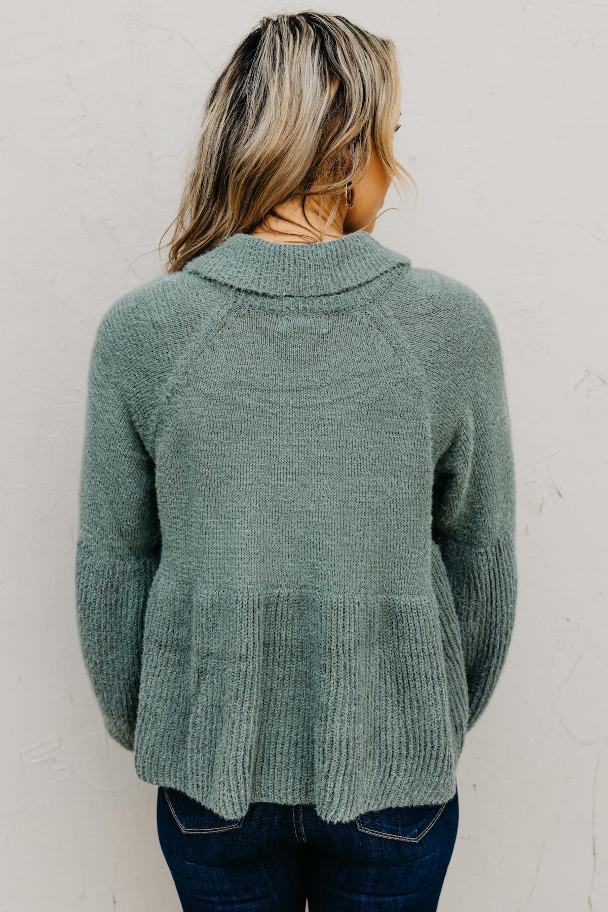 The Susan Flared Hem Bubble Sleeve Sweater