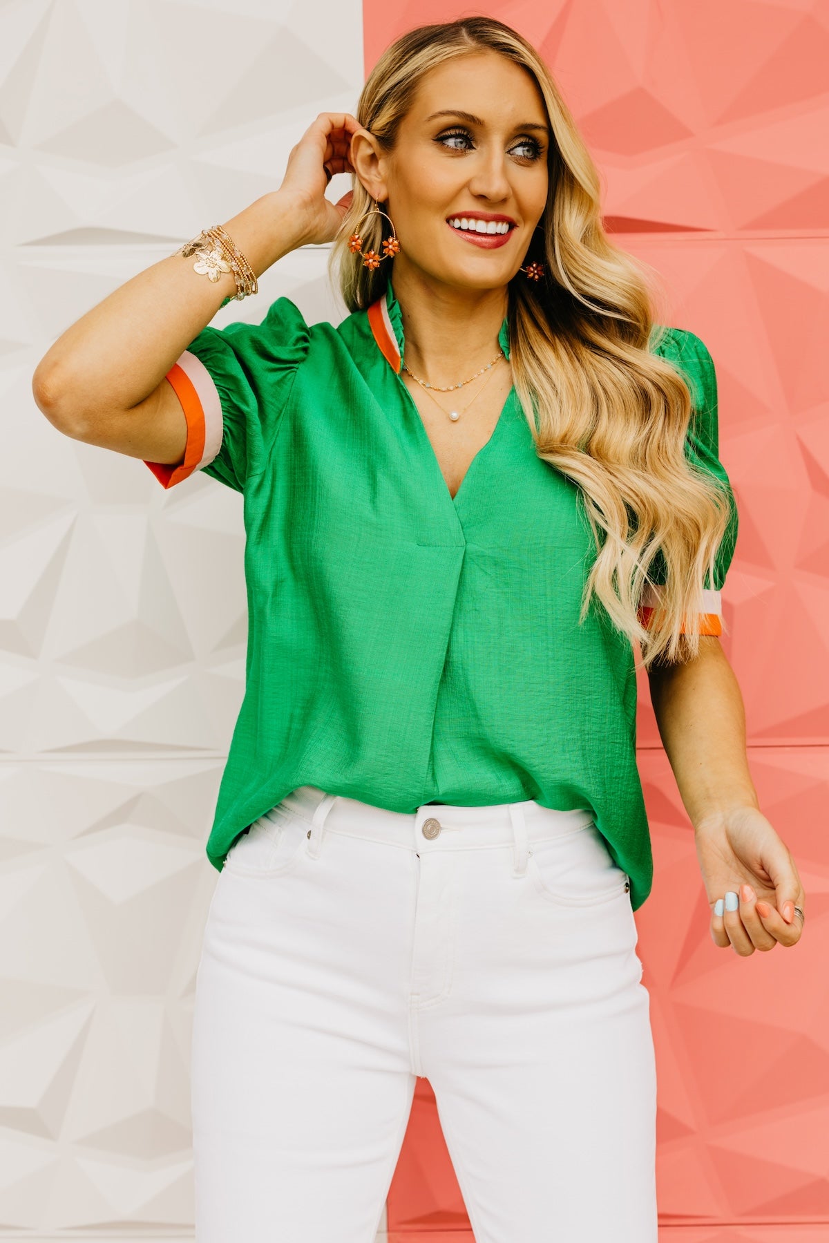The Jayla Contrast Trim Blouse