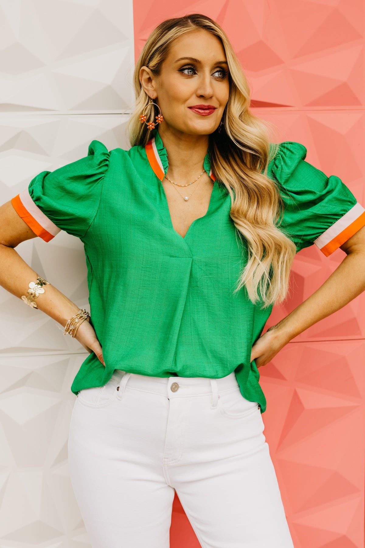 The Jayla Contrast Trim Blouse