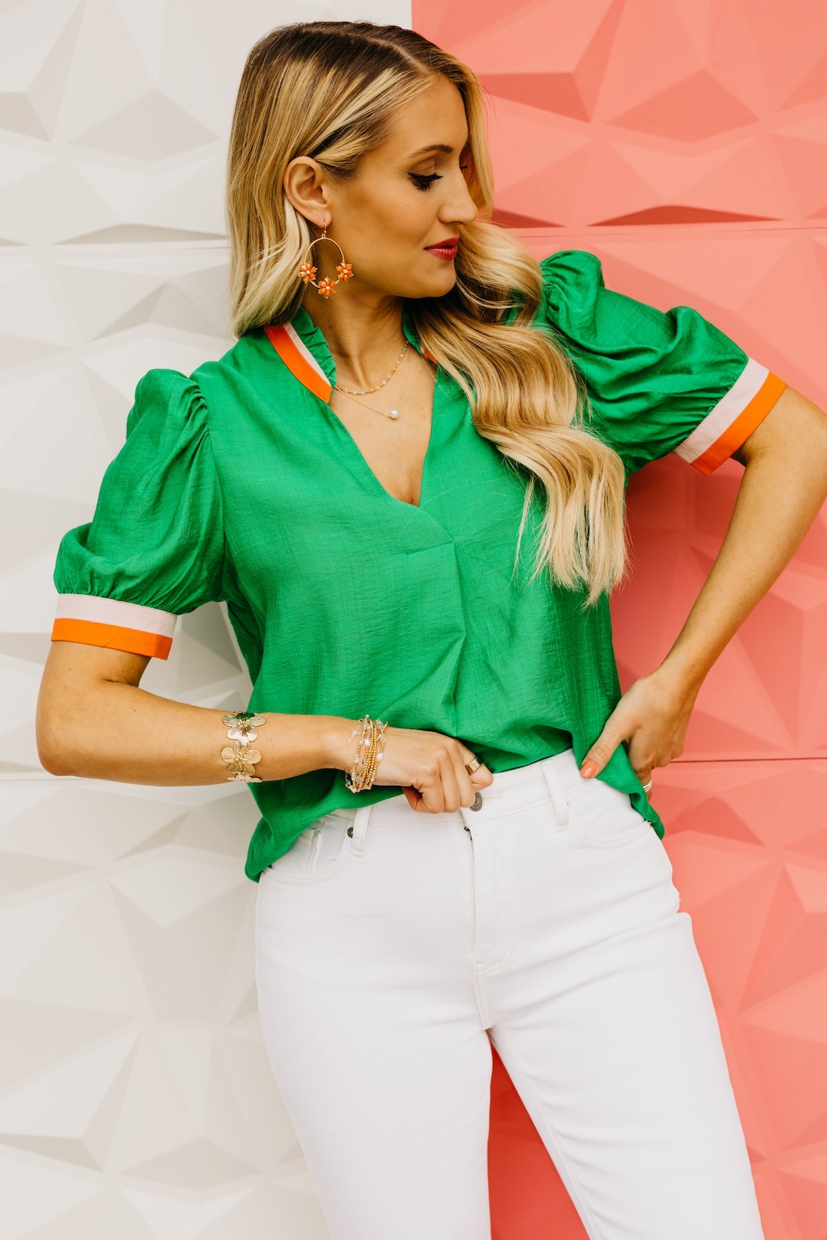 The Jayla Contrast Trim Blouse