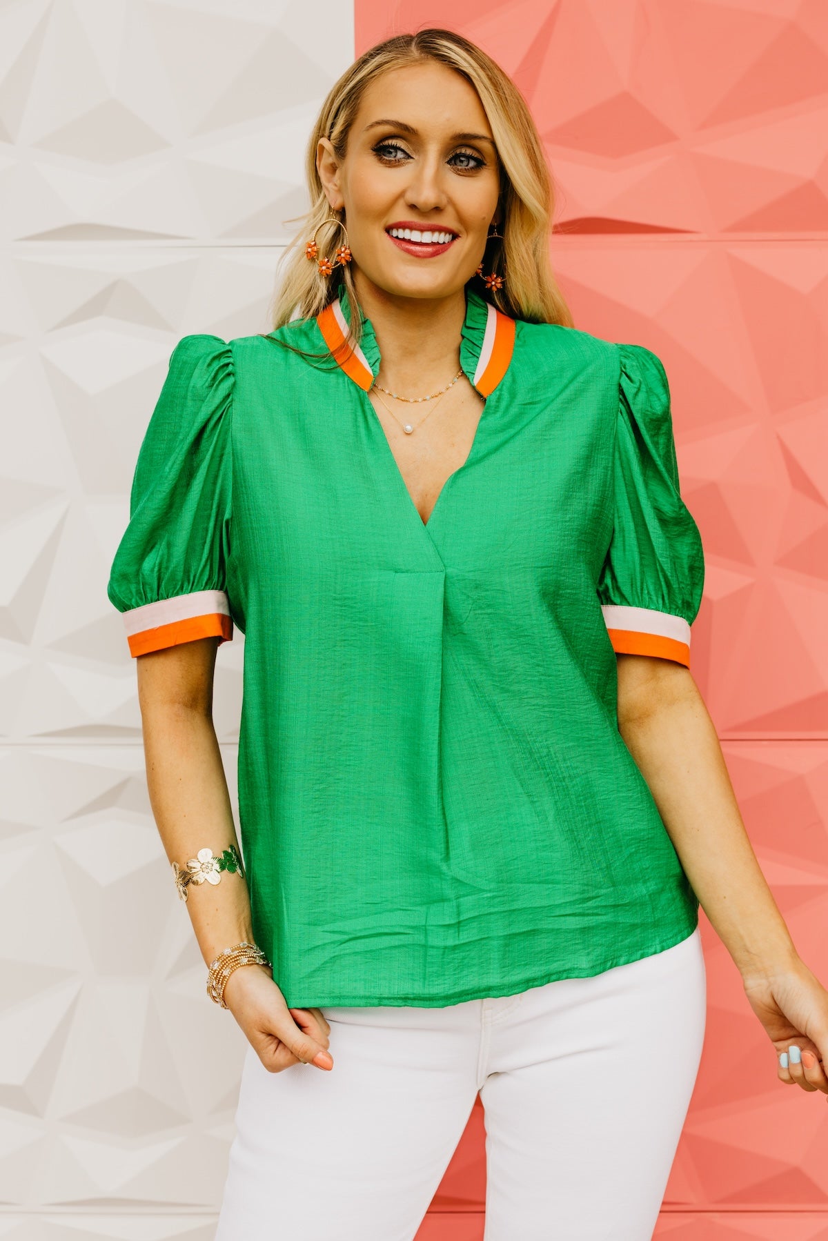 The Jayla Contrast Trim Blouse