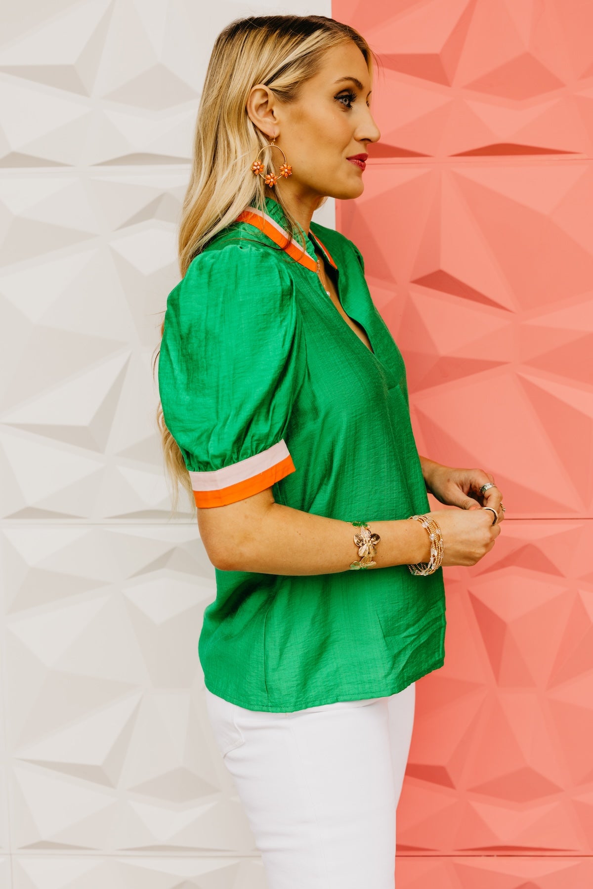 The Jayla Contrast Trim Blouse