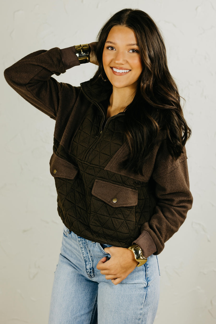 The Scarlett Quilted Half Zip Pullover