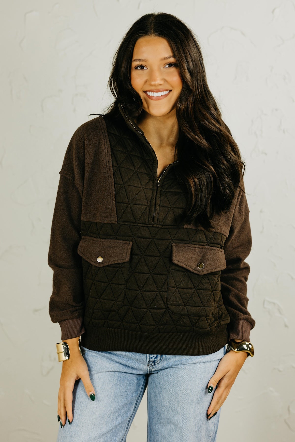 The Scarlett Quilted Half Zip Pullover