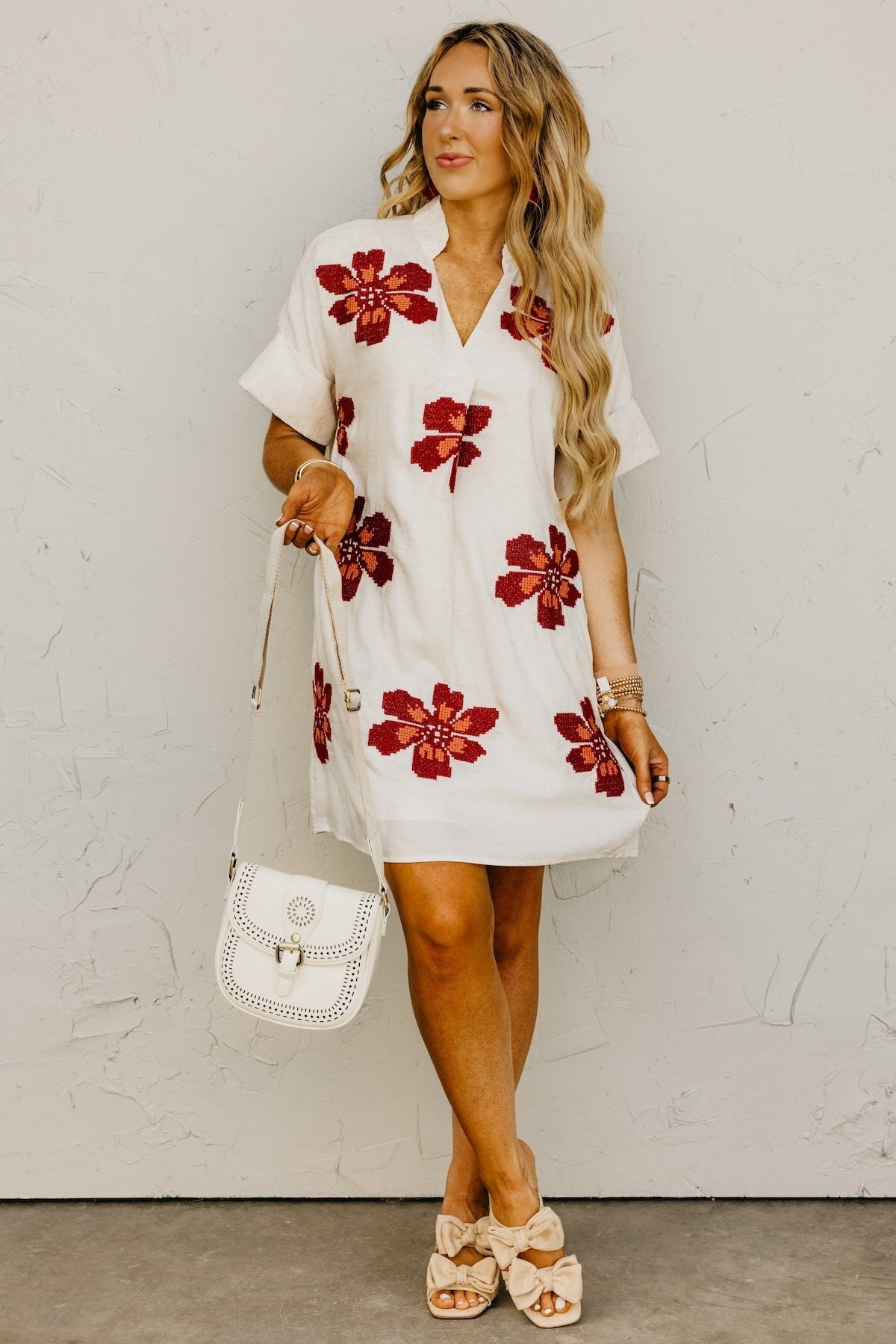 The Alia Floral Embroidered Mini Dress