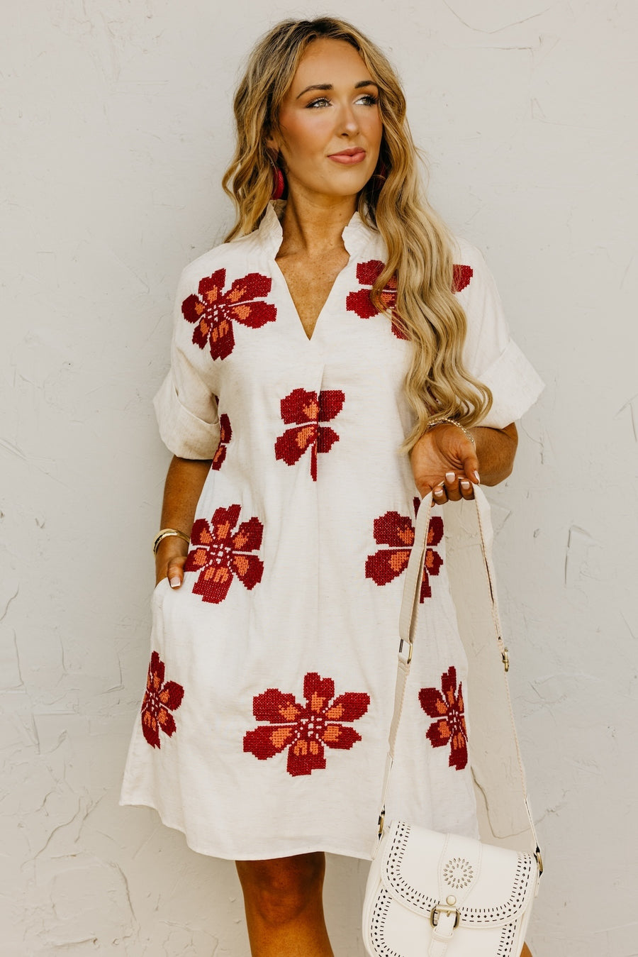 The Alia Floral Embroidered Mini Dress