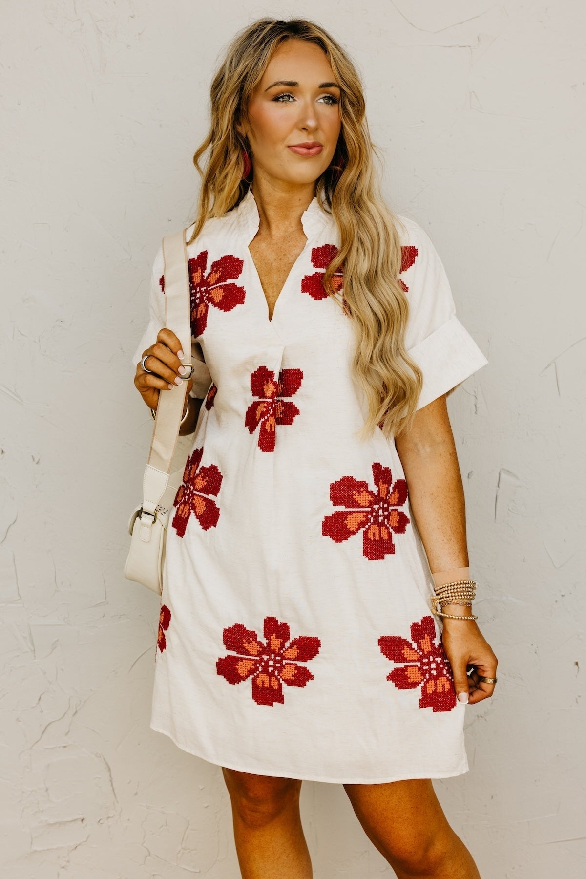 The Alia Floral Embroidered Mini Dress