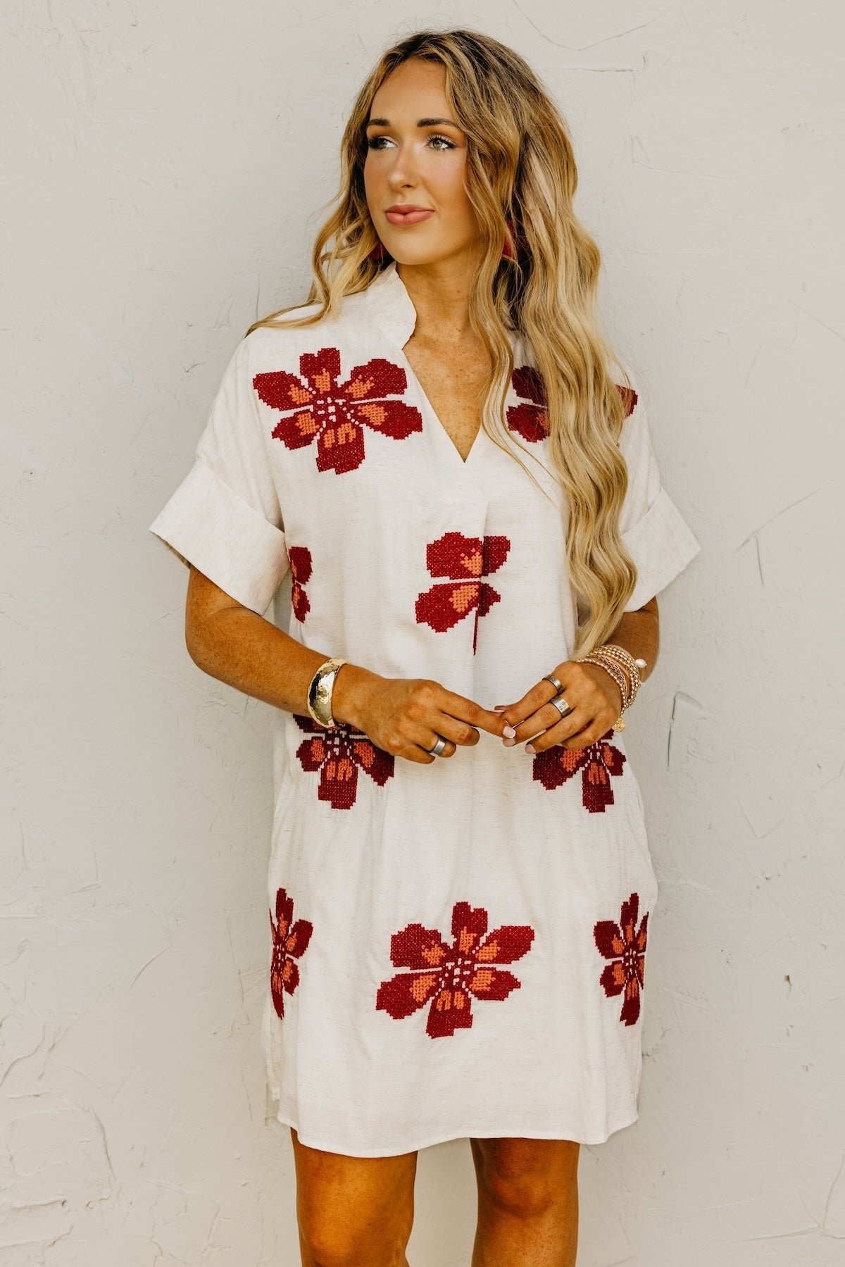 The Alia Floral Embroidered Mini Dress
