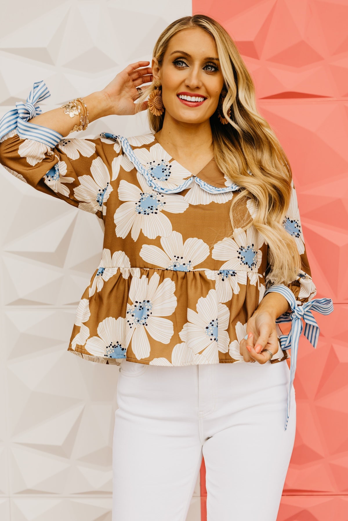 The Sandra Floral Tie Top
