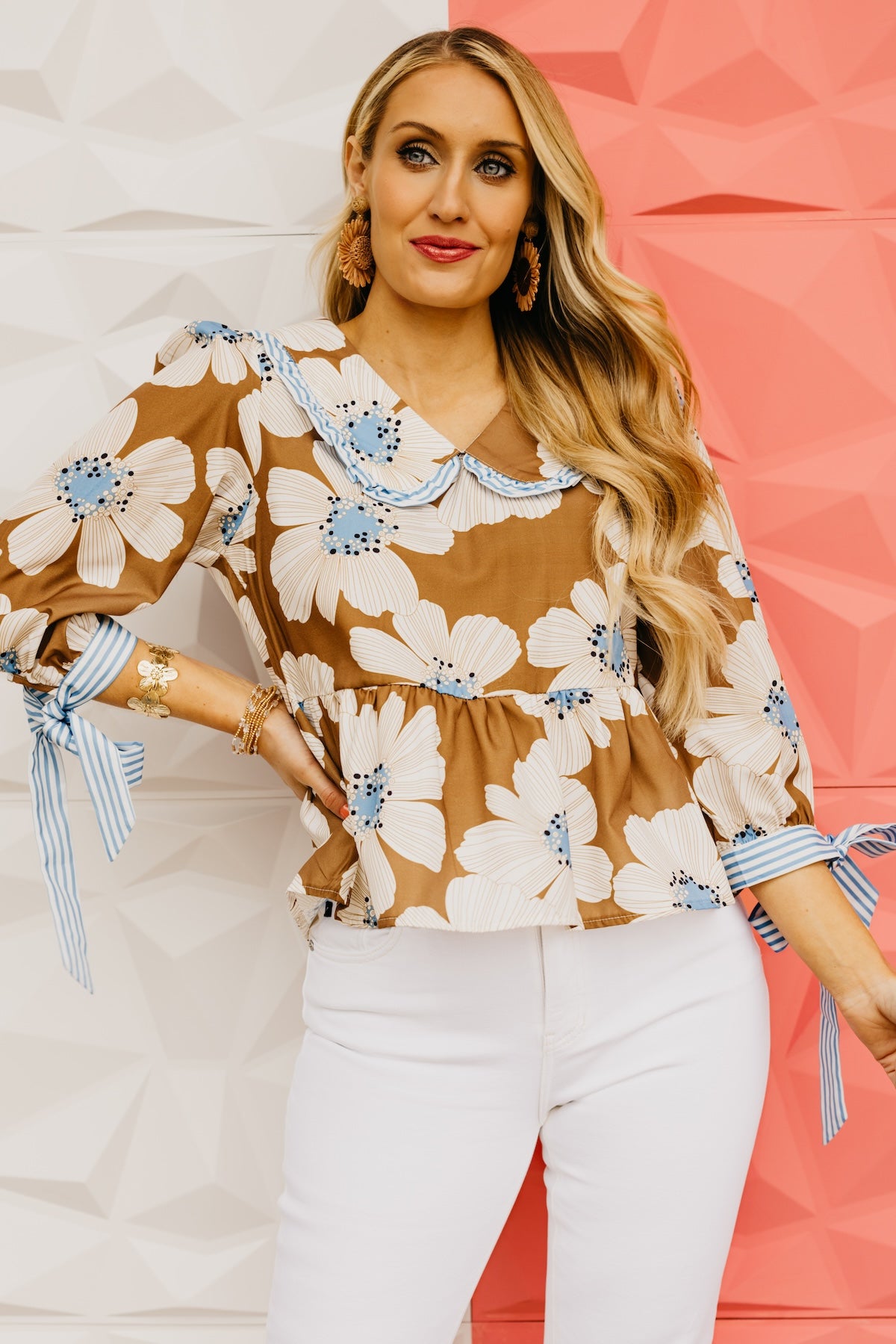 The Sandra Floral Tie Top