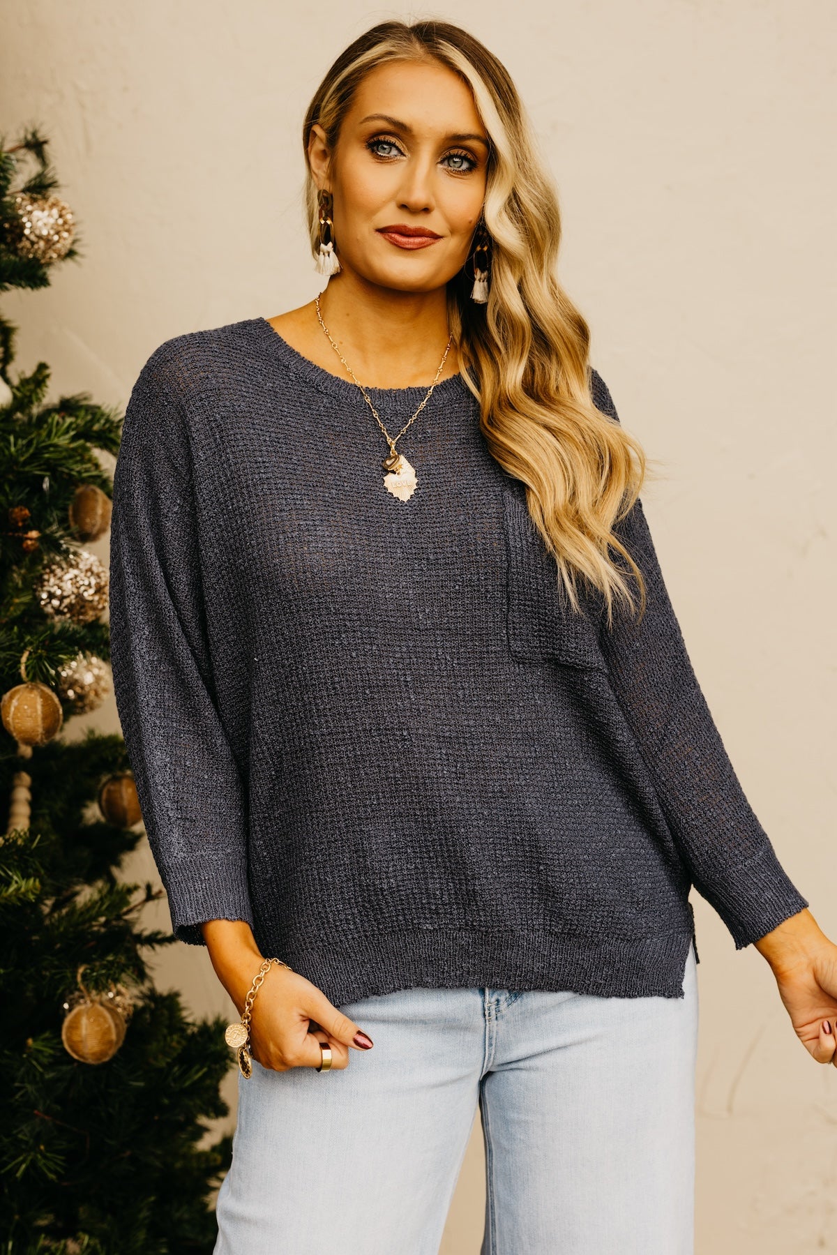 The Norma Dolman Sleeve Pocket Sweater