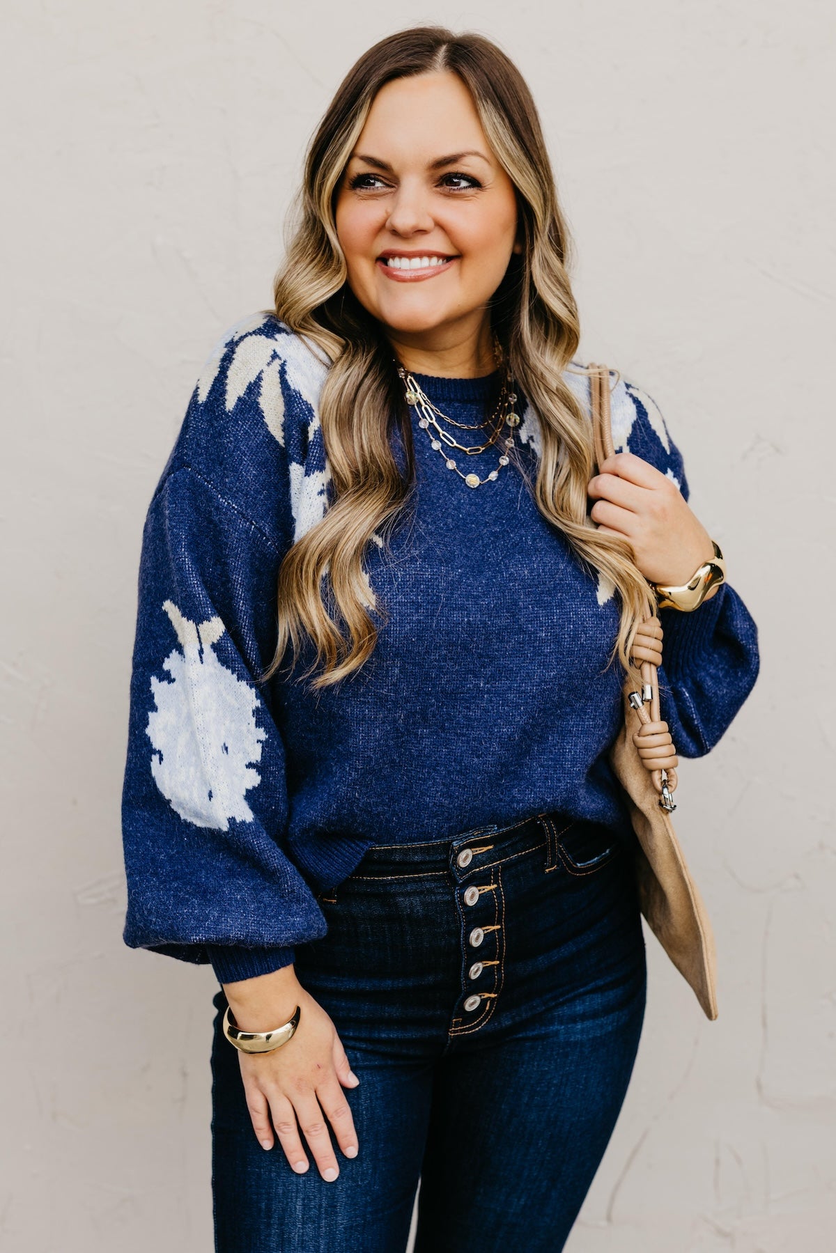 The Gerald Floral Balloon Sleeve Sweater