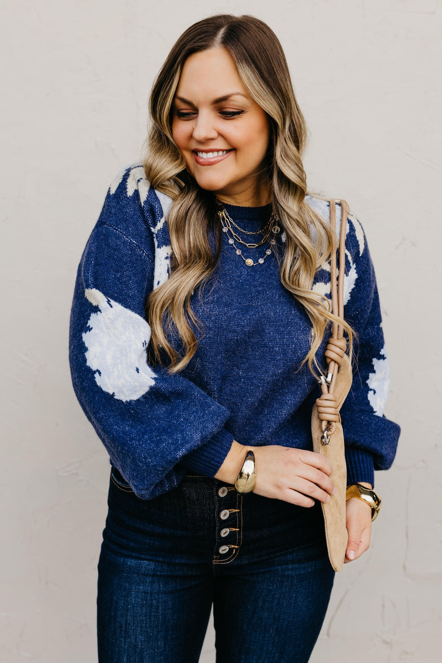 The Gerald Floral Balloon Sleeve Sweater